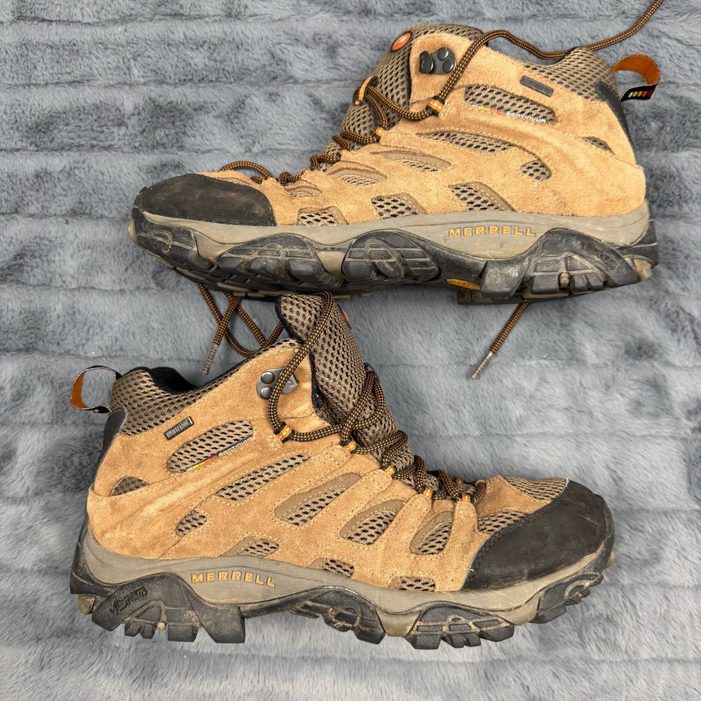 Merrell Moab Mid Waterproof Hiking Boots Mens 10.5 Earth Brown J88623